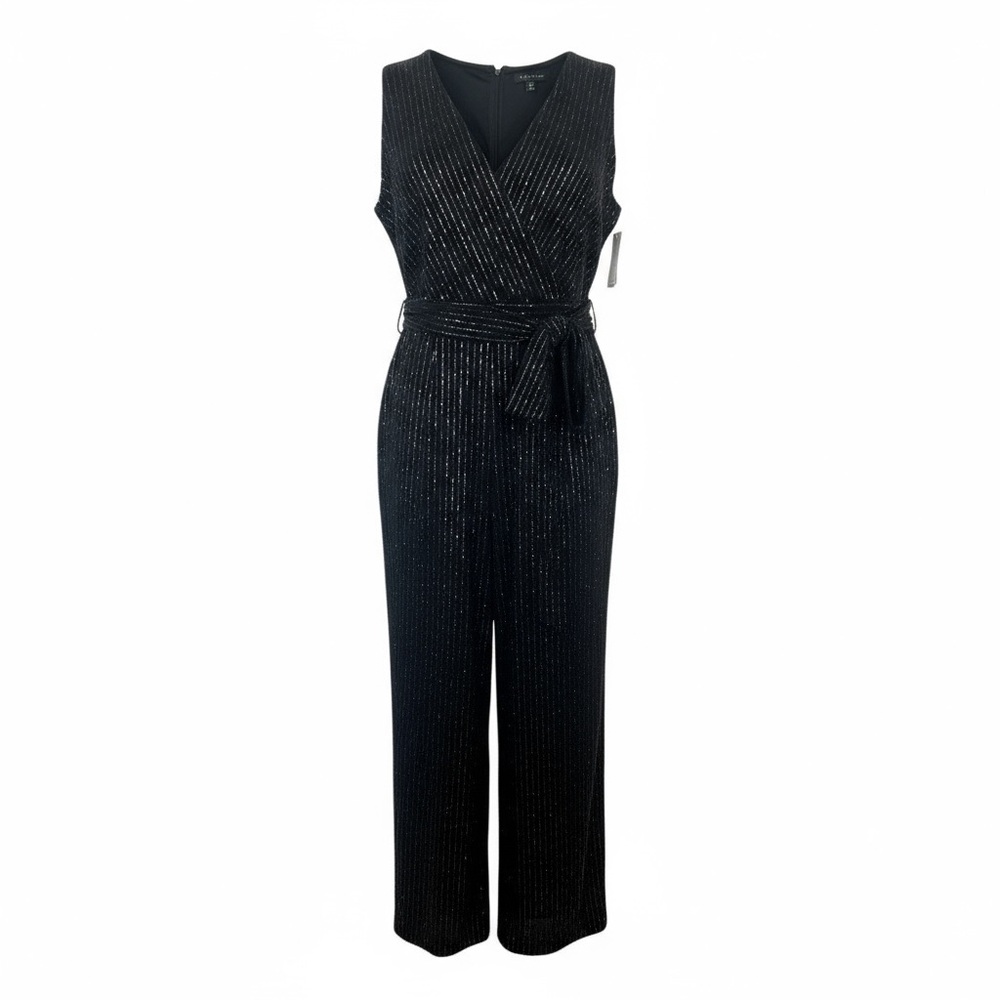 Lane Bryant Sleeveless Black Sequined Jumpsuit - Size 18/20 Petite